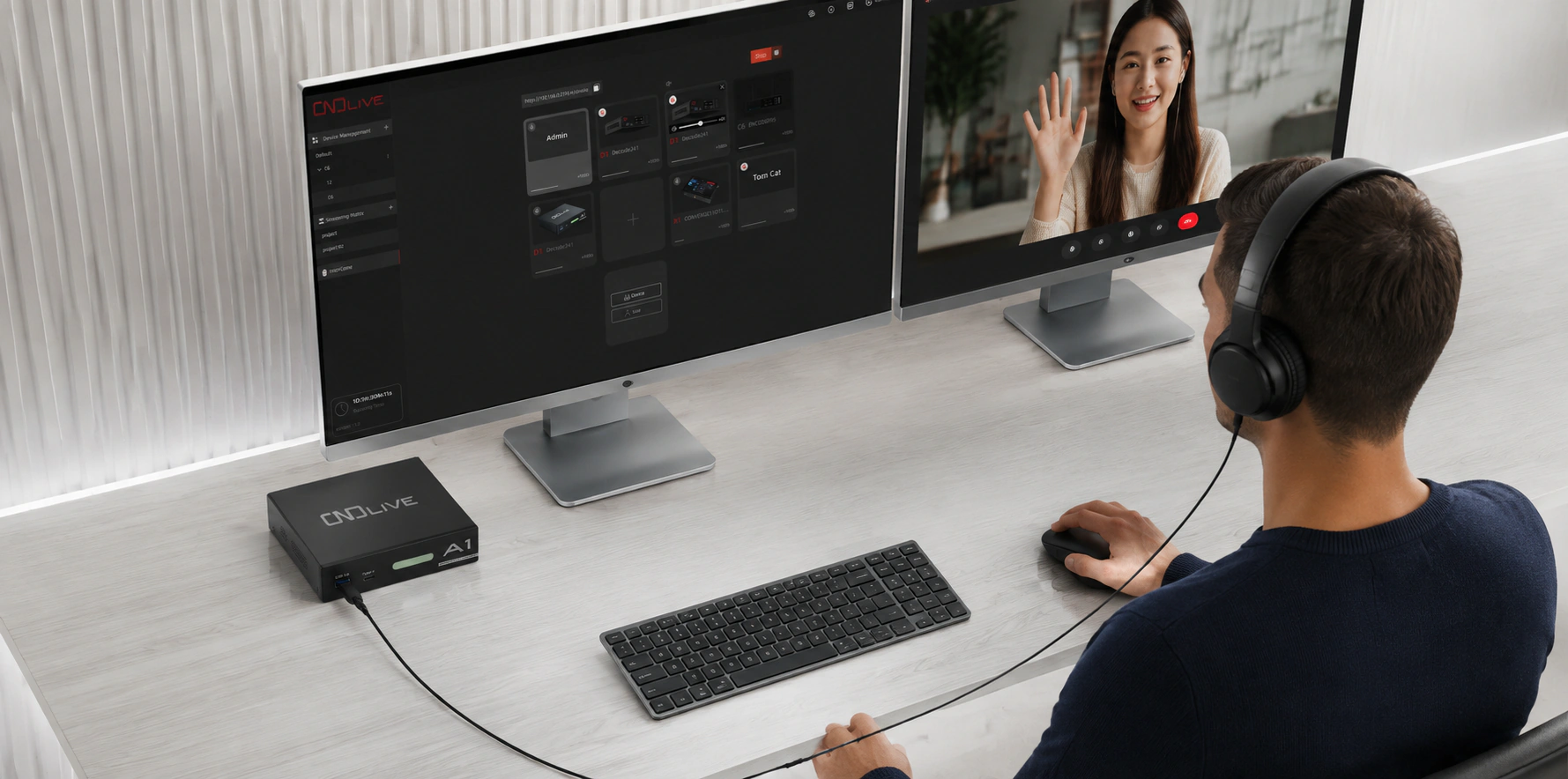 A1 connected to CNDLive Manager for live production intercom